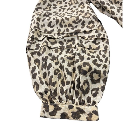 JCrew Reimagined Leopard Print Pullover Puffy Sleeve Shirt‎ Small NWT - Picture 5 of 9